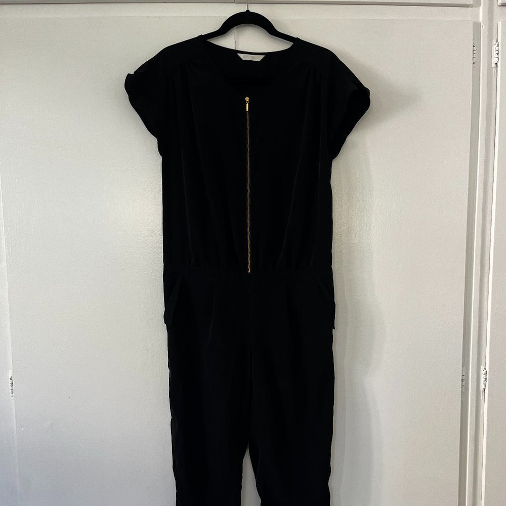 Black Satin Jumpsuit, French Brand Promod